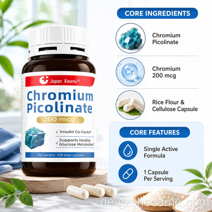 Shecome Chromium Picolinate Kapseln Glukosestoffwechsel